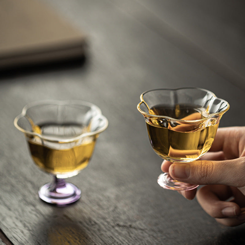 Gohobi High Borosilicate Glass Tall Footed Tea Cup – Transparent Heat-Resistant Master Cup for Gongfu Tea, Chinese Teaware for Home Use