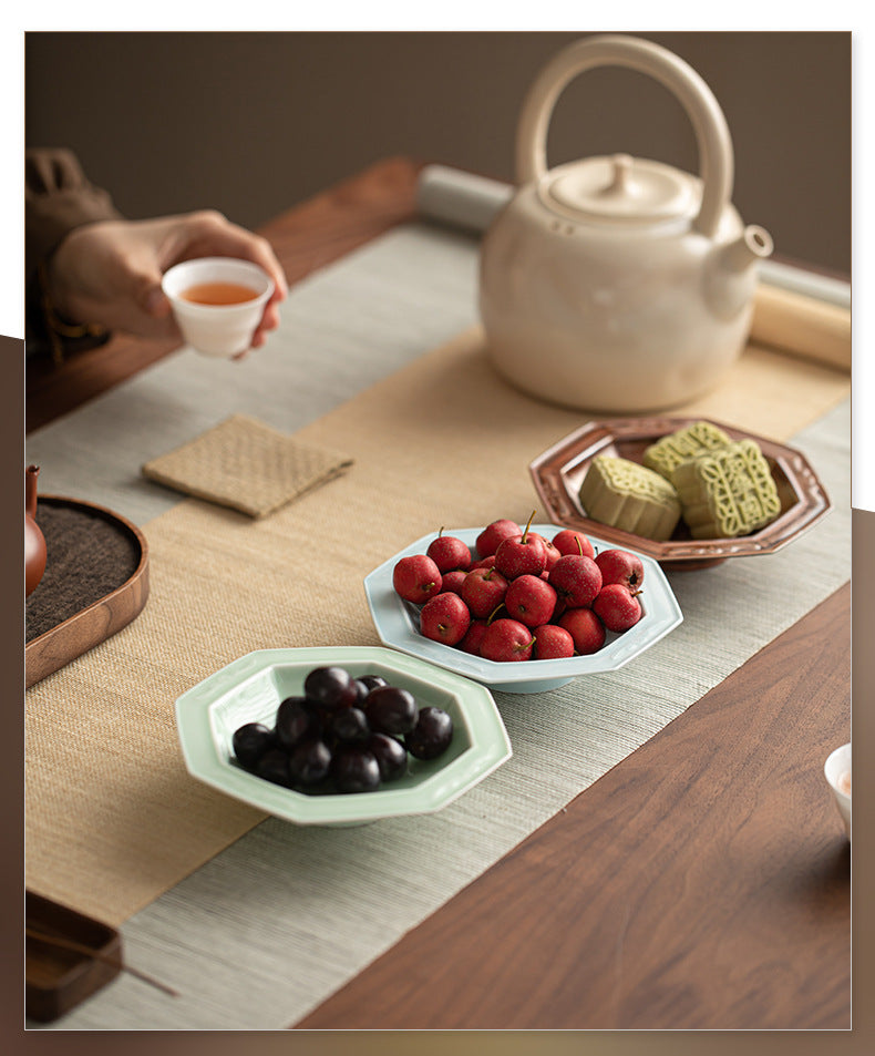 Gohobi Traditional Japanese Glazed Fruit Nuts Small Plate - Octagon 005