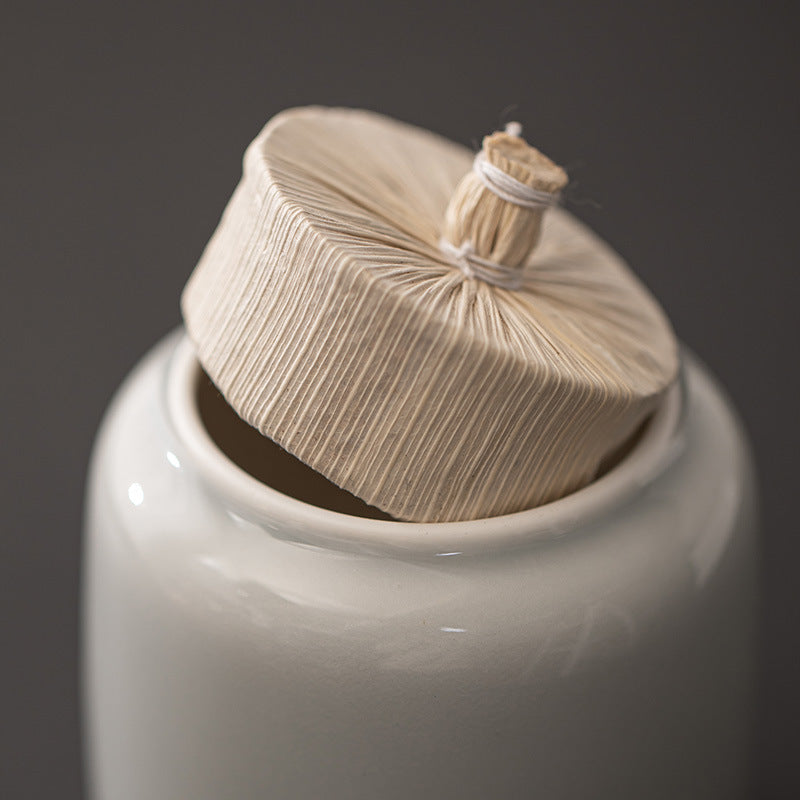 Gohobi Ceramic Tea Storage Jars Ice Grey (Straw Lid)