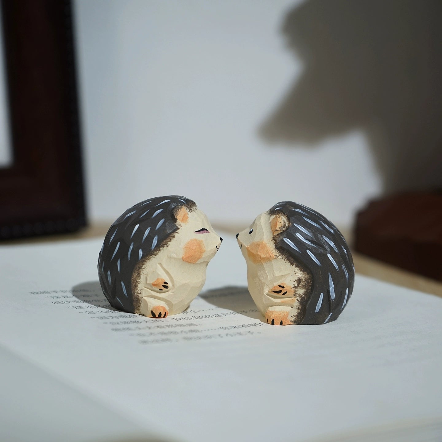 Gohobi Hand-Carved Mini Hedgehog Figurine