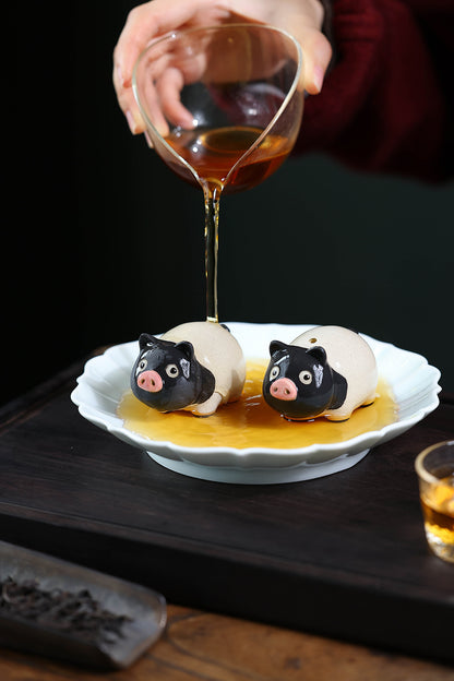 Roaring Gongtang purple sand tea pet pig ornament boutique can raise Jingtang pig personalized tea play tea table tea table tea set accessories