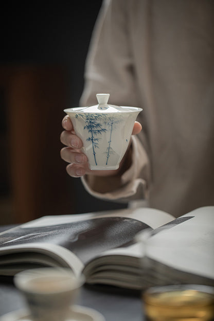 Gohobi Hand-Painted Bamboo Celadon Gaiwan