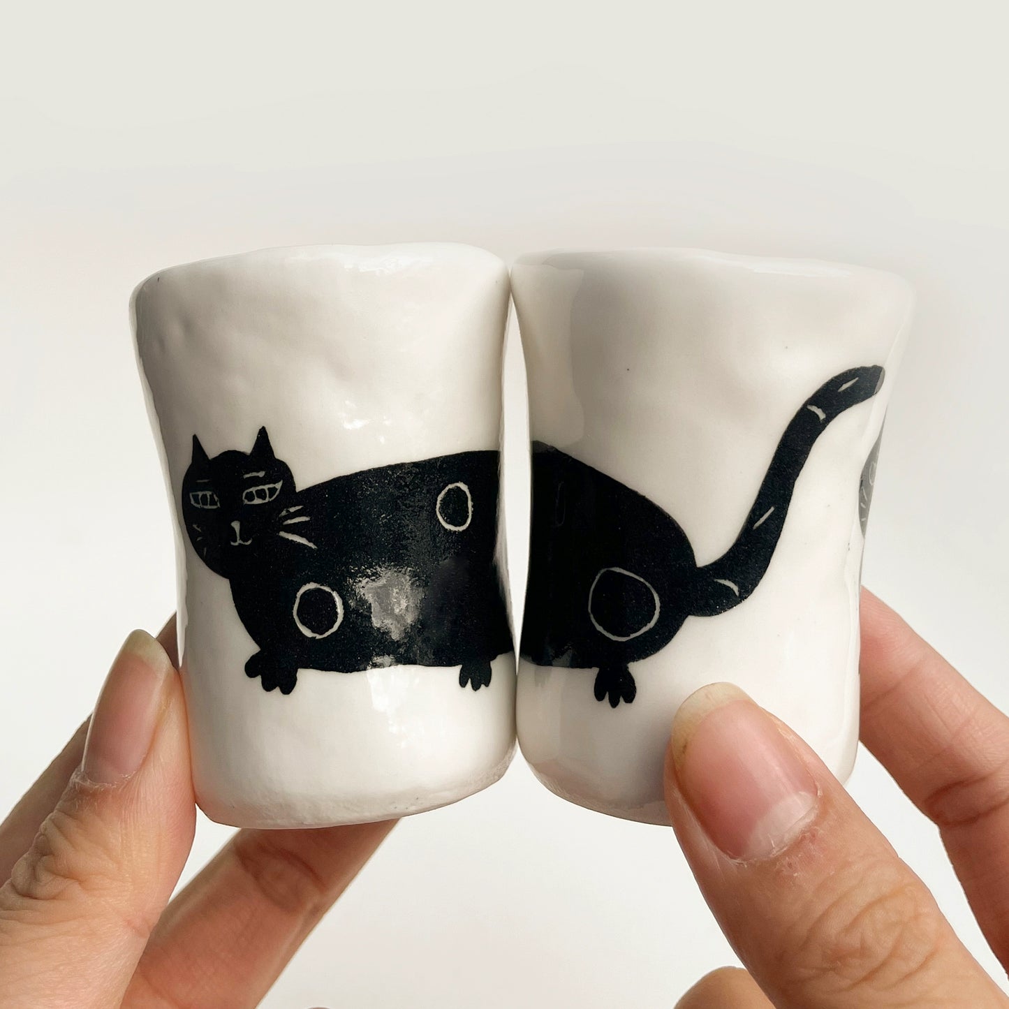 Gohobi x Little Diary Hand-Painted Cat Ceramic Coffee Cup