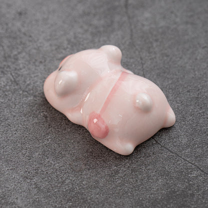 Gohobi Pink Pig Ceramic Chopstick Rest