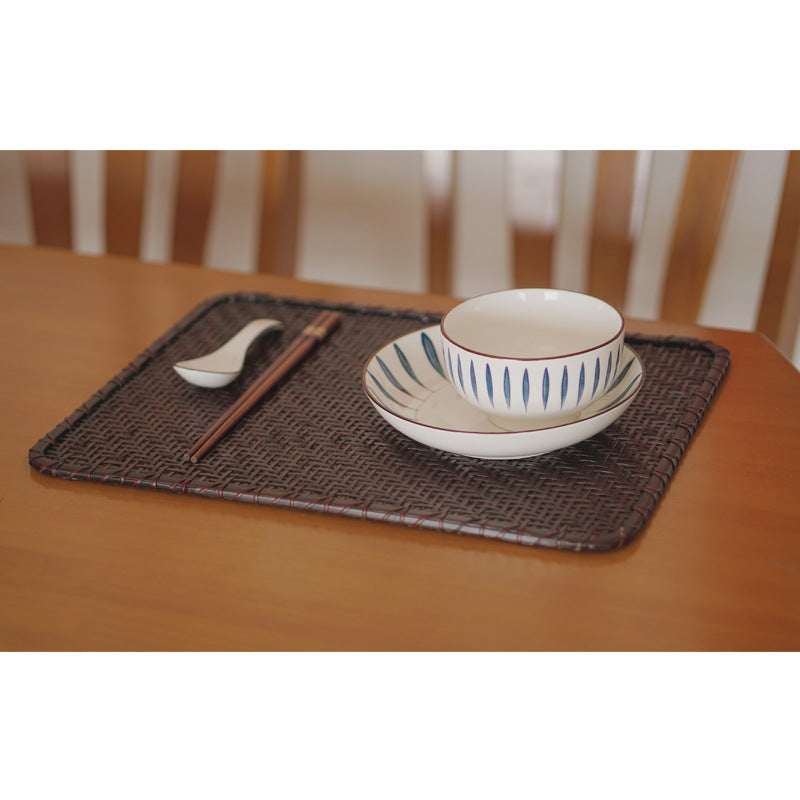 Gohobi Handmade Lacquered Bamboo Woven Tea Mat
