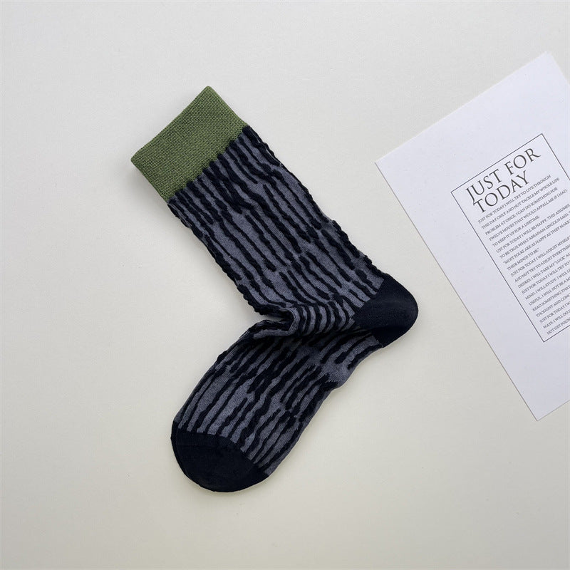 Gohobi Embossed Floral Geometric Socks