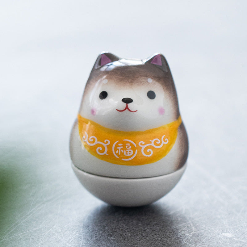 Gohobi Handmade Ceramic Shiba Inu Ornament Tumbler