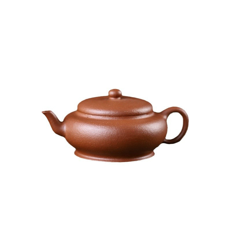 [Chingshui Tang 青水堂] Handmade Yixing Original Ore Jiangpo Sandy Purple Clay "Flat Lantern" Teapot – 150ml Thin-Walled Home Brewing Teapot with Built-in Filter