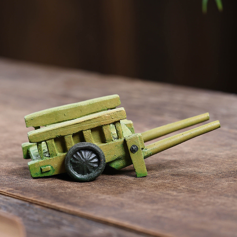 Gohobi Yixing Purple Clay Bamboo Trolley Tea Pet – Handmade Tea Table Ornament