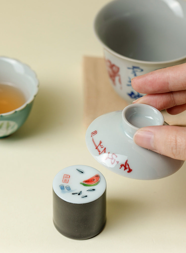 Gohobi Hand-Painted Travel Gongfu Tea Set