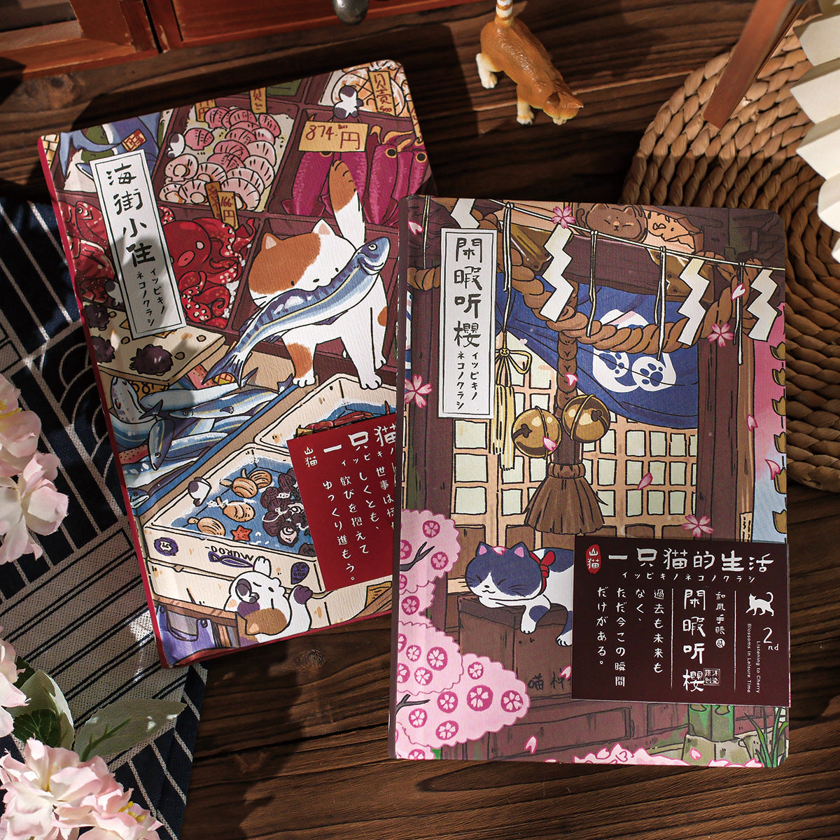 Gohobi Japanese Cat Notebook – A5 Monthly Planner Pocket Diary (4 Styles)