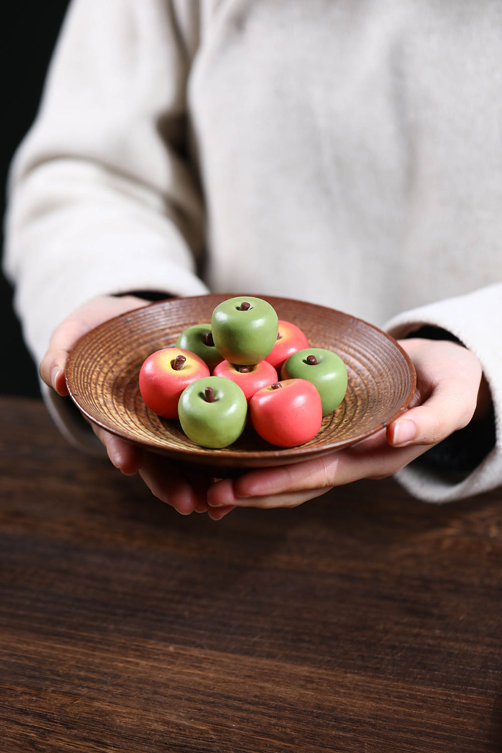 Gohobi Yixing Purple Clay Apple Tea Pet – Handmade Mini Fruit Ornament