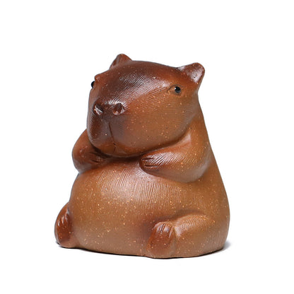 Gohobi Handmade Ceramic YiXing Clay Capybara Ornament Tea pet