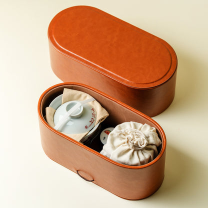 Gohobi Hand-Painted Travel Gongfu Tea Set