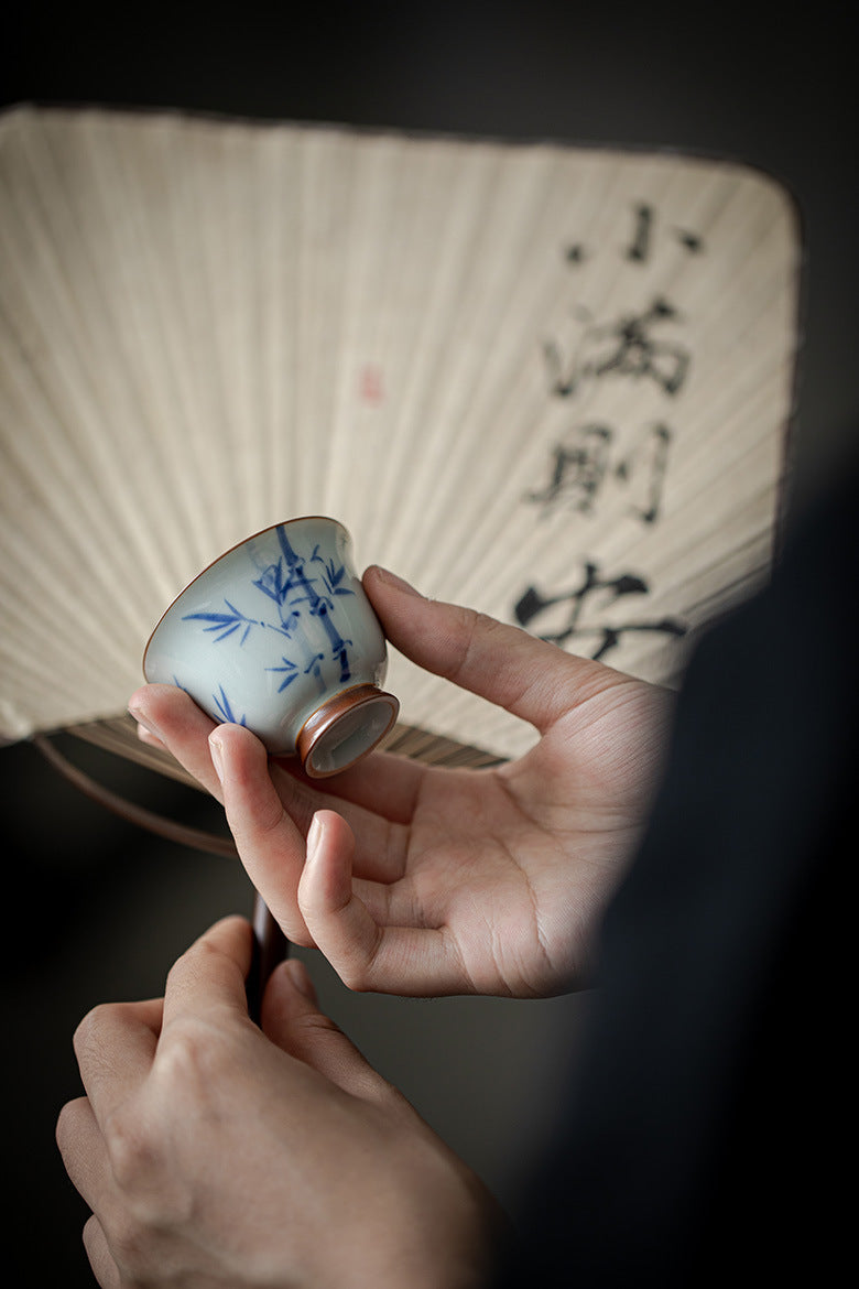 Gohobi Hand-Painted Bamboo Vintage-Style Tea cup