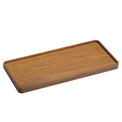 Gohobi Japanese-style Wabi-Sabi Teak Brown Rectangular Tray 007