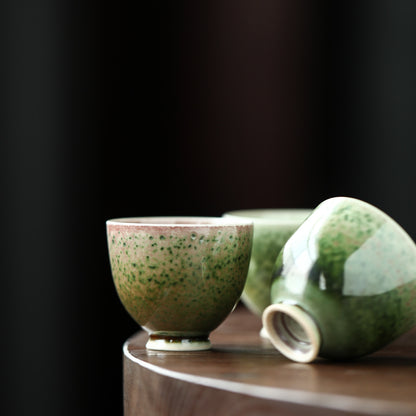 Gohobi Moss Soda Green Tea Cup - Jingdezhen Wood Kiln Tea Cup