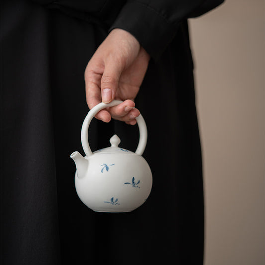 Gohobi Hand-Painted Orchid Teapot