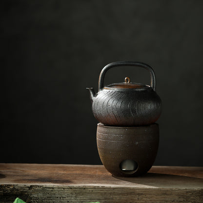Gohobi Ceramic Alcohol Lamp Tea Stove – Handmade Old Rock Clay Tea Warmer