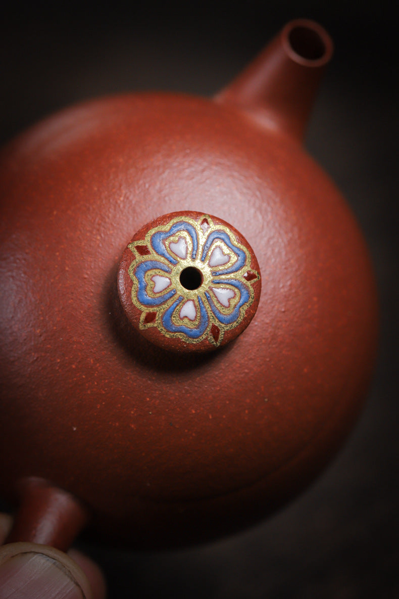 [Chingshui Tang 青水堂] Handmade Yixing Zisha Sandy Purple Clay Teapot – 90ml Handmade Original Ore Jiangpo Clay Bowl-Shaped Teapot, Thin Body with Built-in Filter, Gongfu Small Teaware