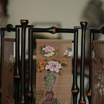 Gohobi Double-Sided Bamboo Tea Table Screen – Chinese Gongfu Tea Ceremony Decor
