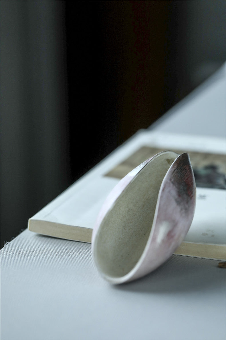 Gohobi Ceramic Gongfu Tea Pink and Silver Blushing Tea Scoop