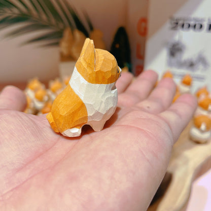 Gohobi Handcrafted Wooden Corgi Dog Ornament