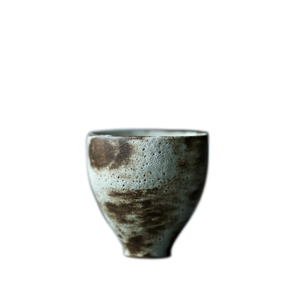 Gohobi Handmade Wood-fired Brown Ceramic Tea Cup (Tall version)