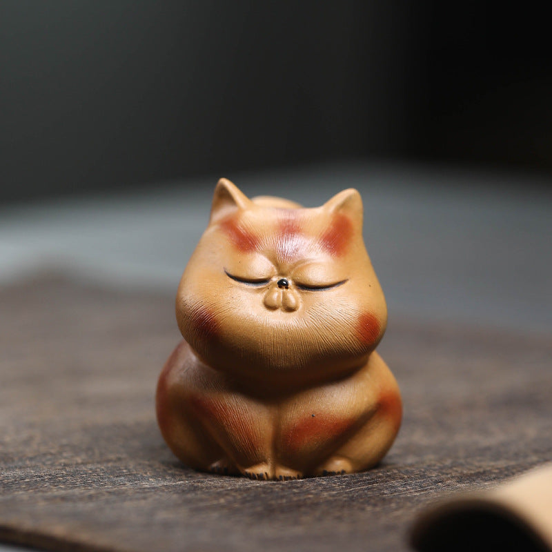 Gohobi Lucky Cat Ornament Yixing Clay Tea Pet