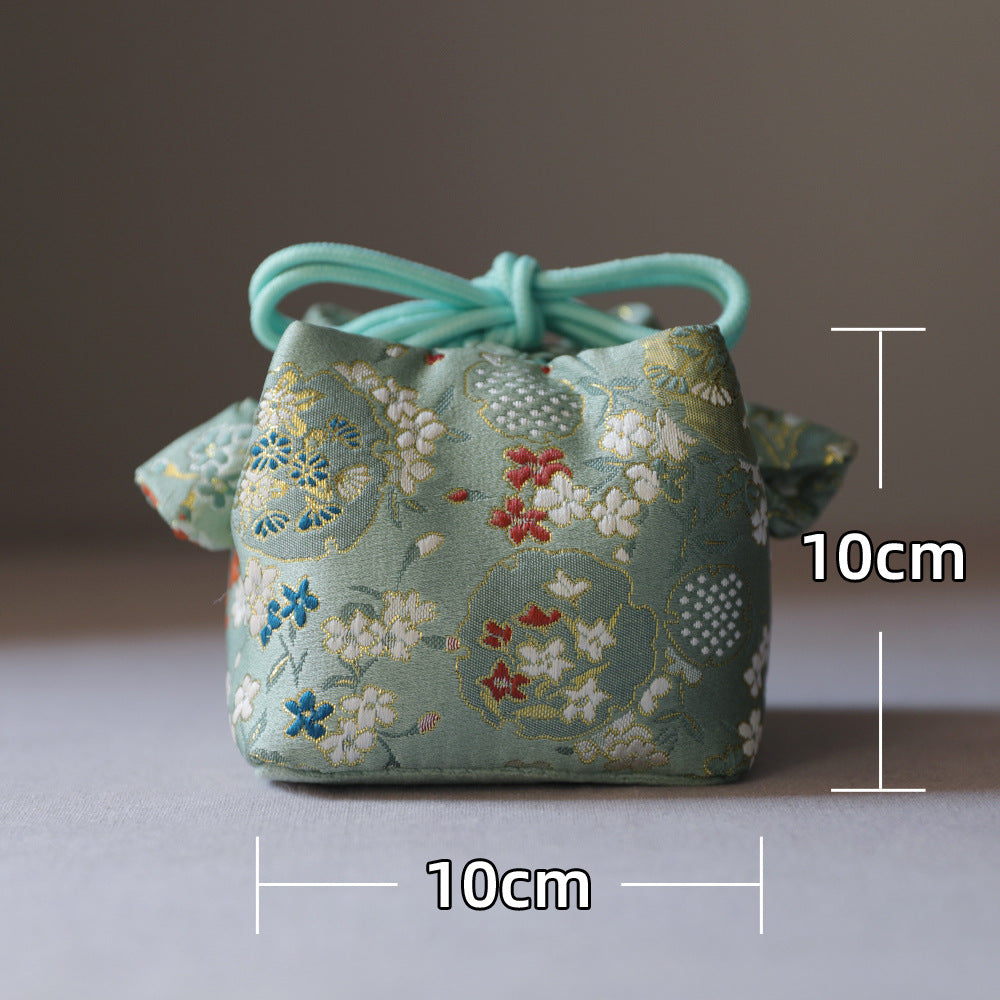 Gohobi Colourful Brocade Teaware Storage Travel Bag