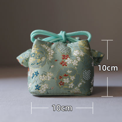 Gohobi Colourful Brocade Teaware Storage Travel Bag