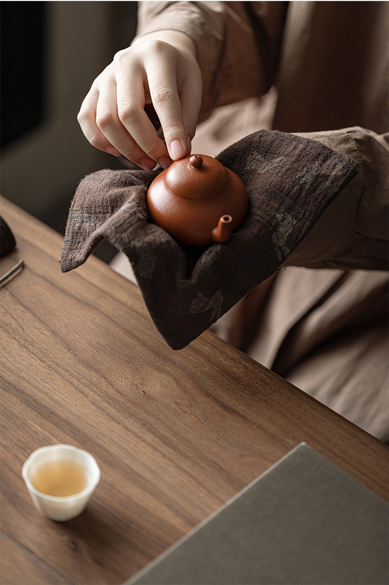 Torchon Gongfu en coton et lin teint à la main Gohobi