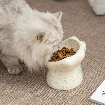 Gohobi Cat Paw Raised Ceramic Pet Bowl