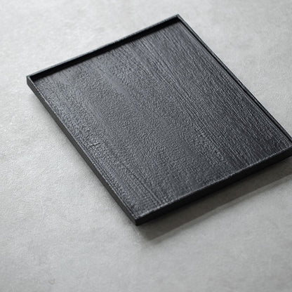 Gohobi Japanese-style Wabi-Sabi Rectangular Wooden Black Tray 005