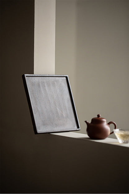 Plateau carré noir ébène Gohobi de style japonais Wabi-Sabi 004