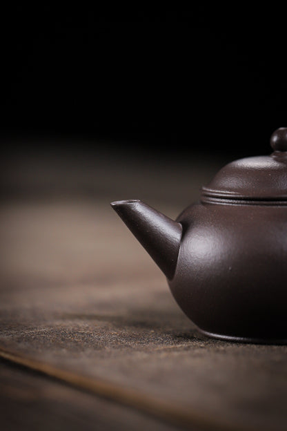 [Chingshui Tang 青水堂] Handmade Yixing Celadon Zisha Clay Shui Ping Teapot 100ml – Original Ore Tianqing Clay Thin-Walled Gongfu Tea Teapot with Built-In Filter