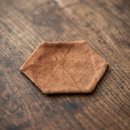 Gohobi Grass and Wood Tie-Dye Tea Coaster – Handmade Fabric Cup Holder Heat Insulation Pad
