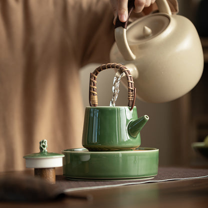 Gohobi Handmade Green Teapot