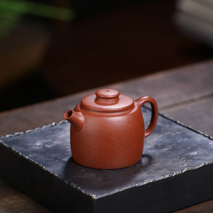 [Chingshui Tang 青水堂] Handmade Yixing Zisha Sandy Purple Clay Teapot – 100ml Handmade Jiangpo Clay Xiao Julun (Small Giant Wheel) Style Teapot, Thin-Walled Small Gongfu Teapot with Built-in Filter