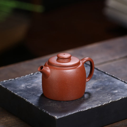 [Chingshui Tang 青水堂] Handmade Yixing Zisha Sandy Purple Clay Teapot – 100ml Handmade Jiangpo Clay Xiao Julun (Small Giant Wheel) Style Teapot, Thin-Walled Small Gongfu Teapot with Built-in Filter