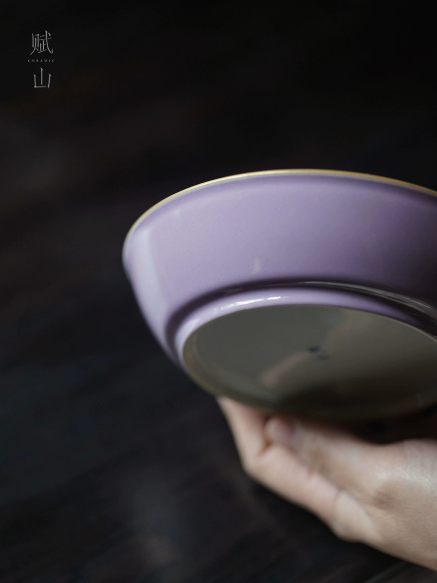 [賦山敘 x Gohobi] "Dai Zi Sanduo" Hand-Painted Pastel Tea Tray – Dry Brewing Tray / Teapot Base / Fruit Plate