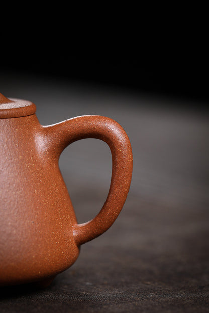 [Chingshui Tang 青水堂] Handmade Yixing Zisha Sandy Purple Clay Teapot 150ml – Original Ore Golden Jiangpo Clay Gaoshi Piao Teapot, Lightweight Body for Gongfu Tea Brewing