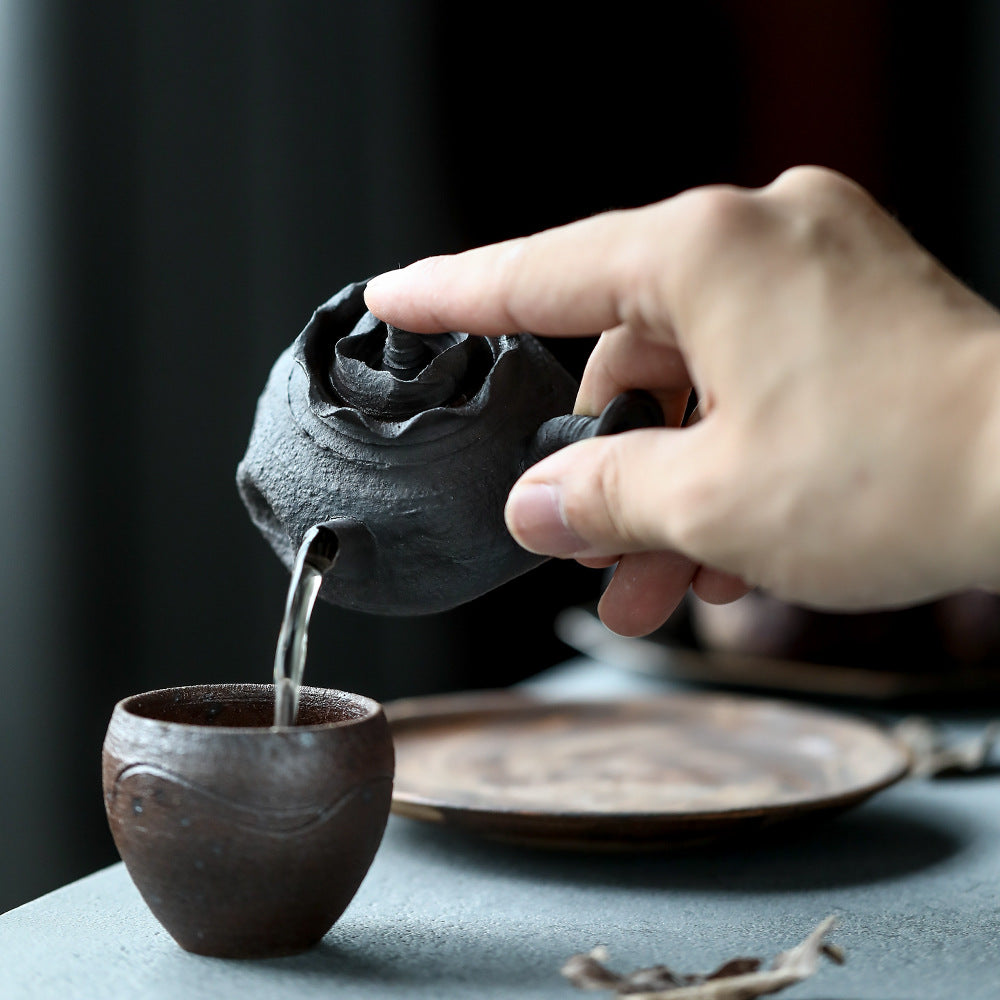 Gohobi Handmade Japanese Style Purple Clay Black Teapot