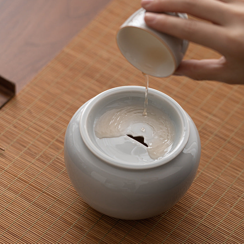 Cendres glacées Yuanshan Jianshui ménage tasse moyenne et petite tasse à thé lavage céramique réservoir de résidus de thé réservoir d'eau simple accessoires de service à thé de kung fu