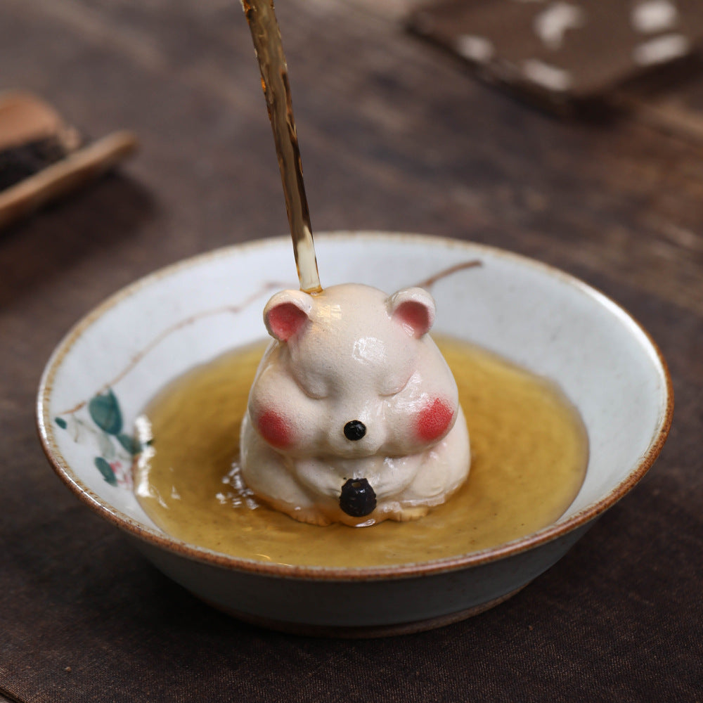 Gohobi Yixing Purple Clay Mouse Tea Pet – Handmade Lucky Ornament
