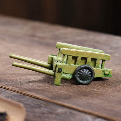 Gohobi Yixing Purple Clay Bamboo Trolley Tea Pet – Handmade Tea Table Ornament