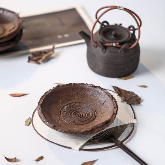 Gohobi Handmade Wabi-Sabi Serving Tray Teapot Tray Plate