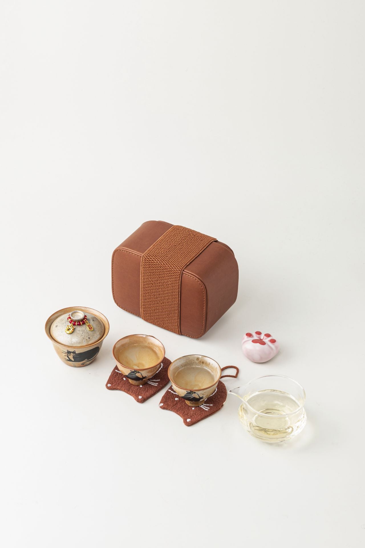 Gohobi Chi Wildcat Ceramic Travel Tea Set