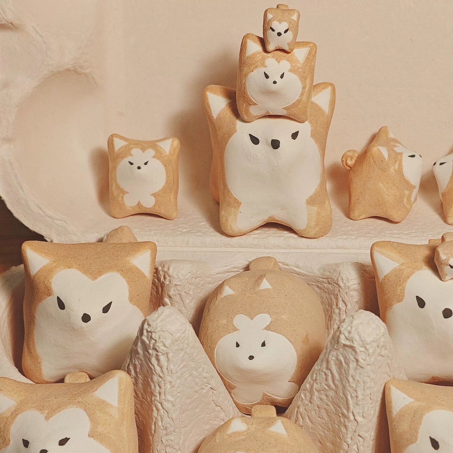 Gohobi x Little Diary Handmade Ceramic Akita Shiba Inu Dog