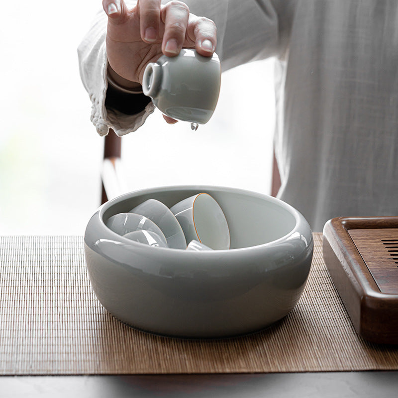 Glace cendre suie glaçure thé lavage, grande tasse de lavage de thé en céramique lavage thé résidu seau bassin d'eau stylo lavage réservoir Kung Fu thé ensemble accessoires